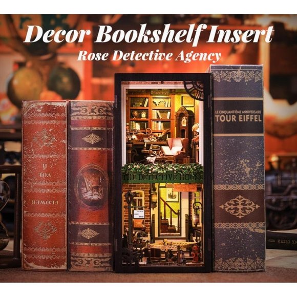 DIY 3D Book Nook Kit Rose Detective Agency 322pcs - Picture 1 of 6